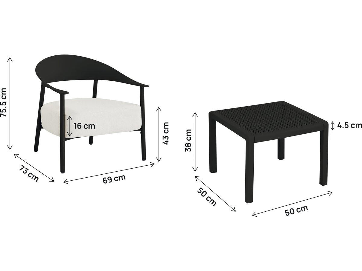 GARTENSITZGRUPPE céora Schwarz - Schwarz, Metall - Habitat Garten