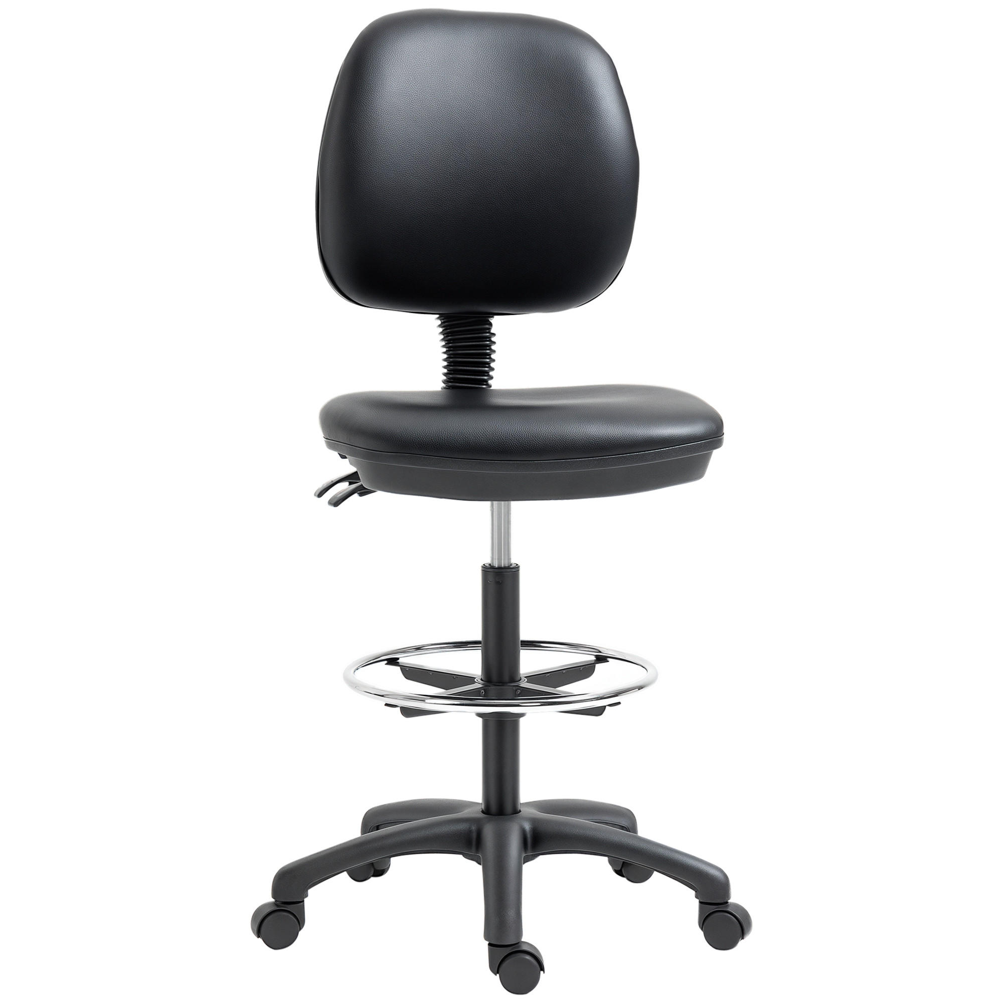 BÜROHOCKER DE-11674 höhenverstellbar 69-91 cm mit verstellbarer Fußstütze Schwarz - Schwarz, Metall (46/137/49.5cm) - ComfortXL