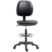 BÜROHOCKER DE-11674 höhenverstellbar 69-91 cm mit verstellbarer Fußstütze Schwarz - Schwarz, Metall (46/137/49.5cm) - ComfortXL