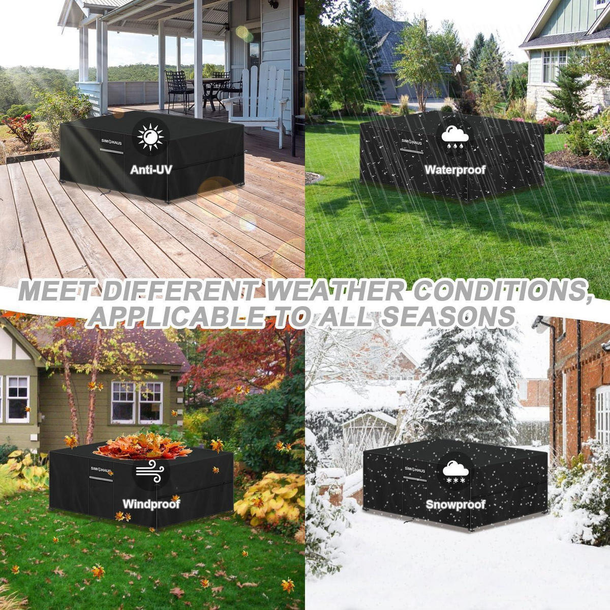 ABDECKHAUBE Gartenmöbel 420D Oxford 230 x 130 x 90 cm Schwarz - Schwarz, Textil (1/1/1cm)