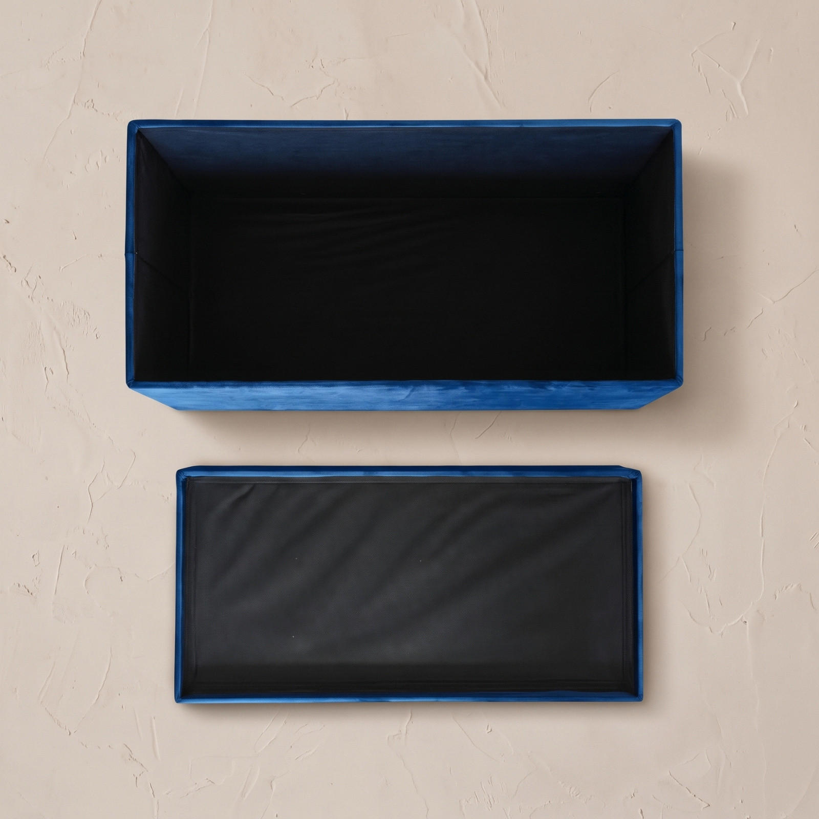 Scena Living Samthocker Dunkelblau 38x38x76 cm
