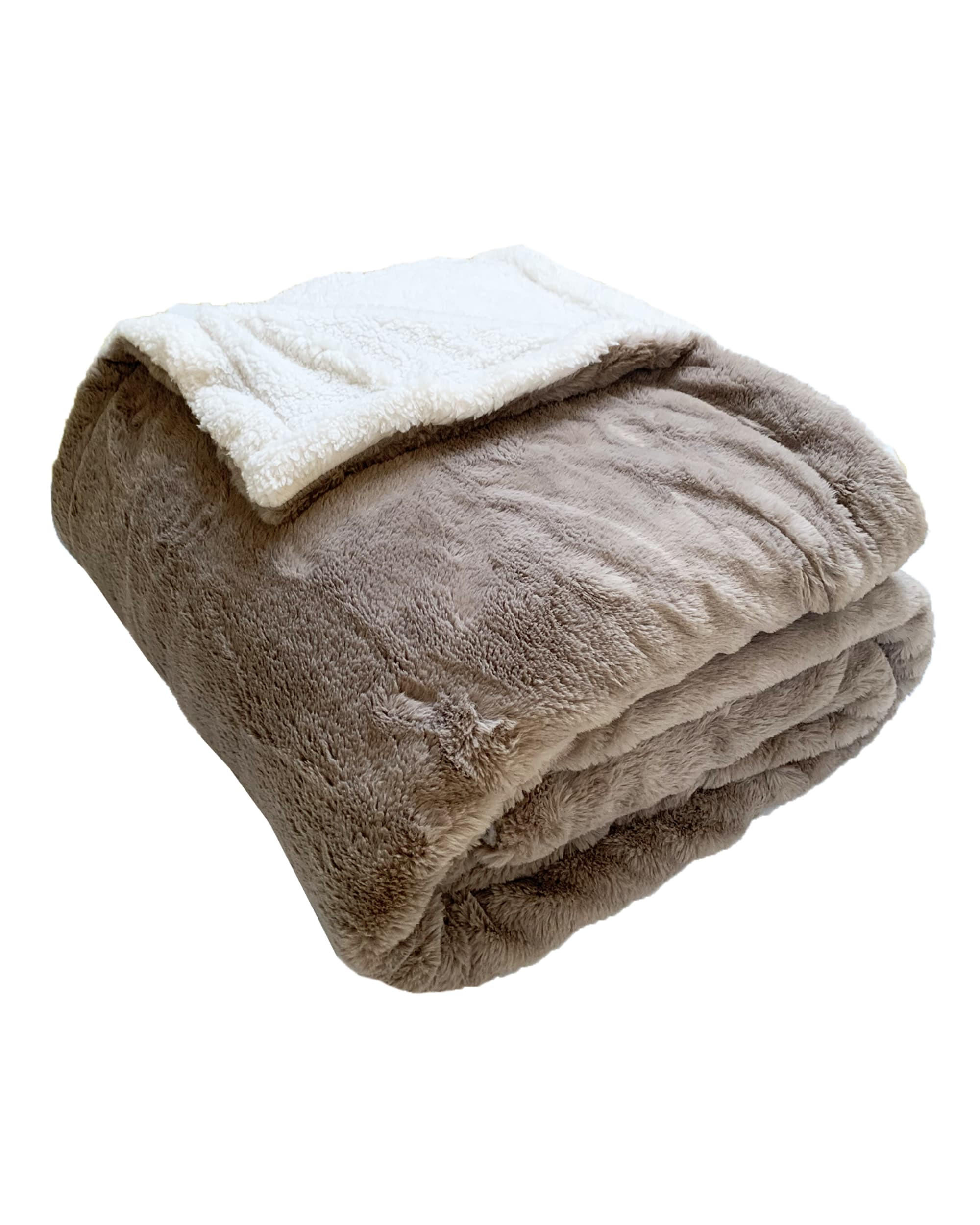 PLAID Fleecedecke XL Nachahmung "Kaninchen" 220 x 240 Beige - Beige, Textil (220/240cm) - LE COMPTOIR DE LA PLAGE