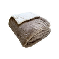 PLAID Fleecedecke XL Nachahmung "Kaninchen" 220 x 240 Beige - Beige, Textil (220/240cm) - LE COMPTOIR DE LA PLAGE