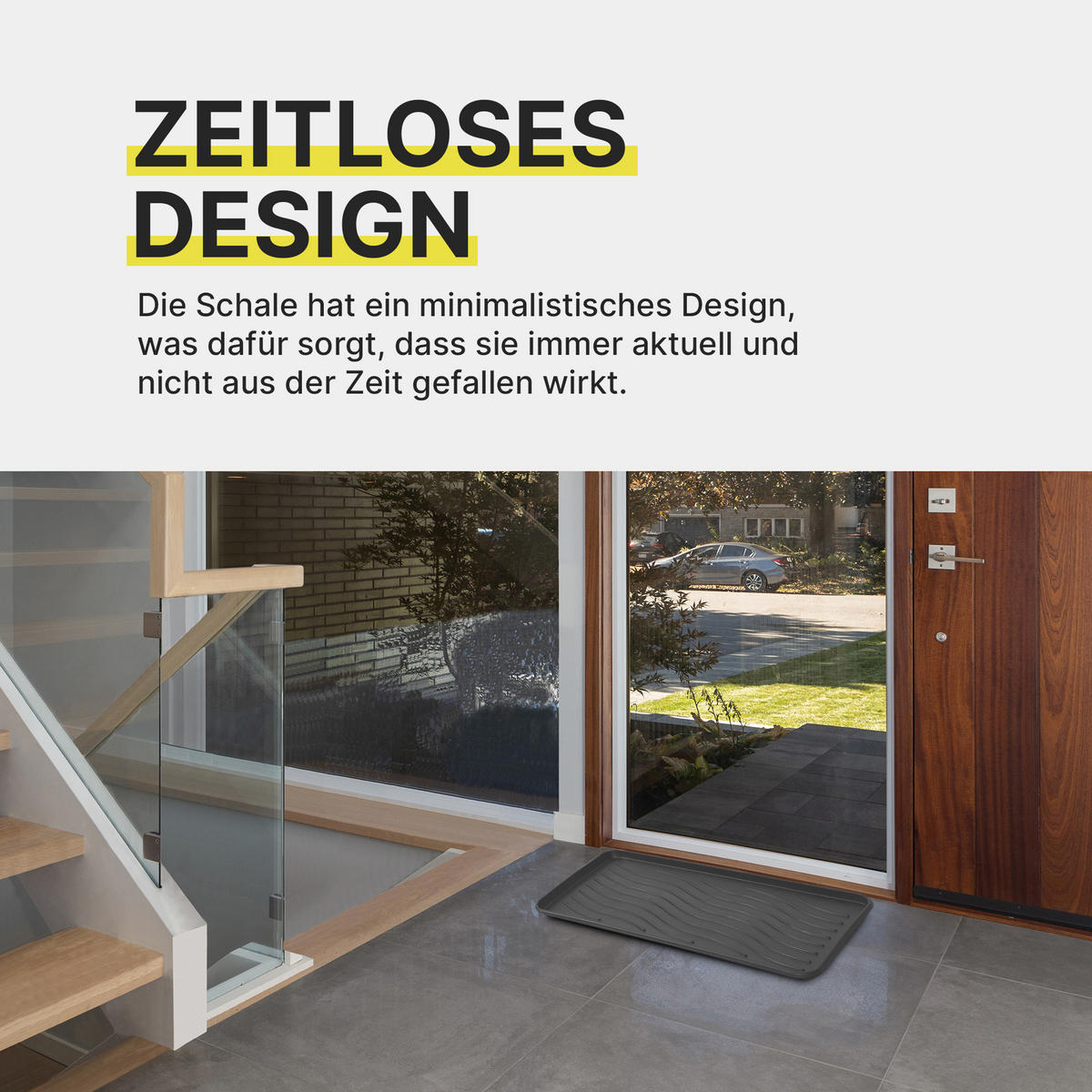 SCHUHABTROPFSCHALE mit hohem Rand (50x38x2,5cm) Anthrazit - Anthrazit, Kunststoff (38/50cm) - Bestlivings