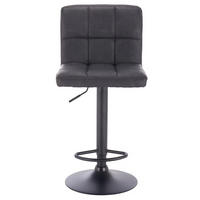 BARHOCKER DE-36104 Höhenverstellbar mit Kunstlederbezug Anthrazit - Anthrazit, Metall (44/114/38cm) - ComfortXL