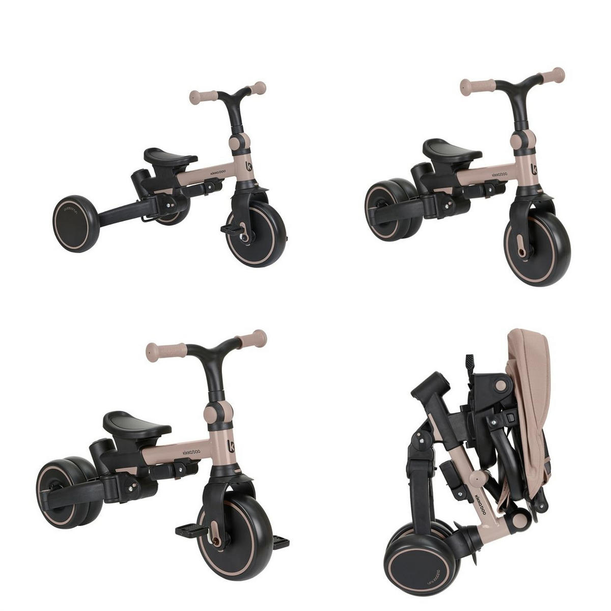 DREIRAD Aluma 5 in 1 Laufrad beige Schiebegriff Fußstütze Tragegriff Bremse - Beige, Metall (71/49/99cm) - Kikka boo