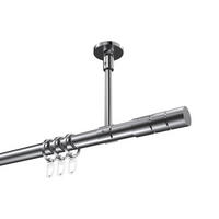 GARDINENSTANGEN-SET Sonette Elanto 160 cm, 1-läufig, 20 mm Ø Chrom - Chromfarben, Metall (160cm) - INTERDECO