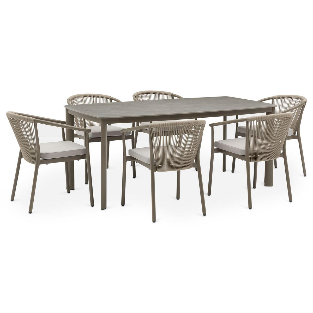 GARTENMÖBEL SET TAVALO - Champagner, Textil/Metall - IDIMEX