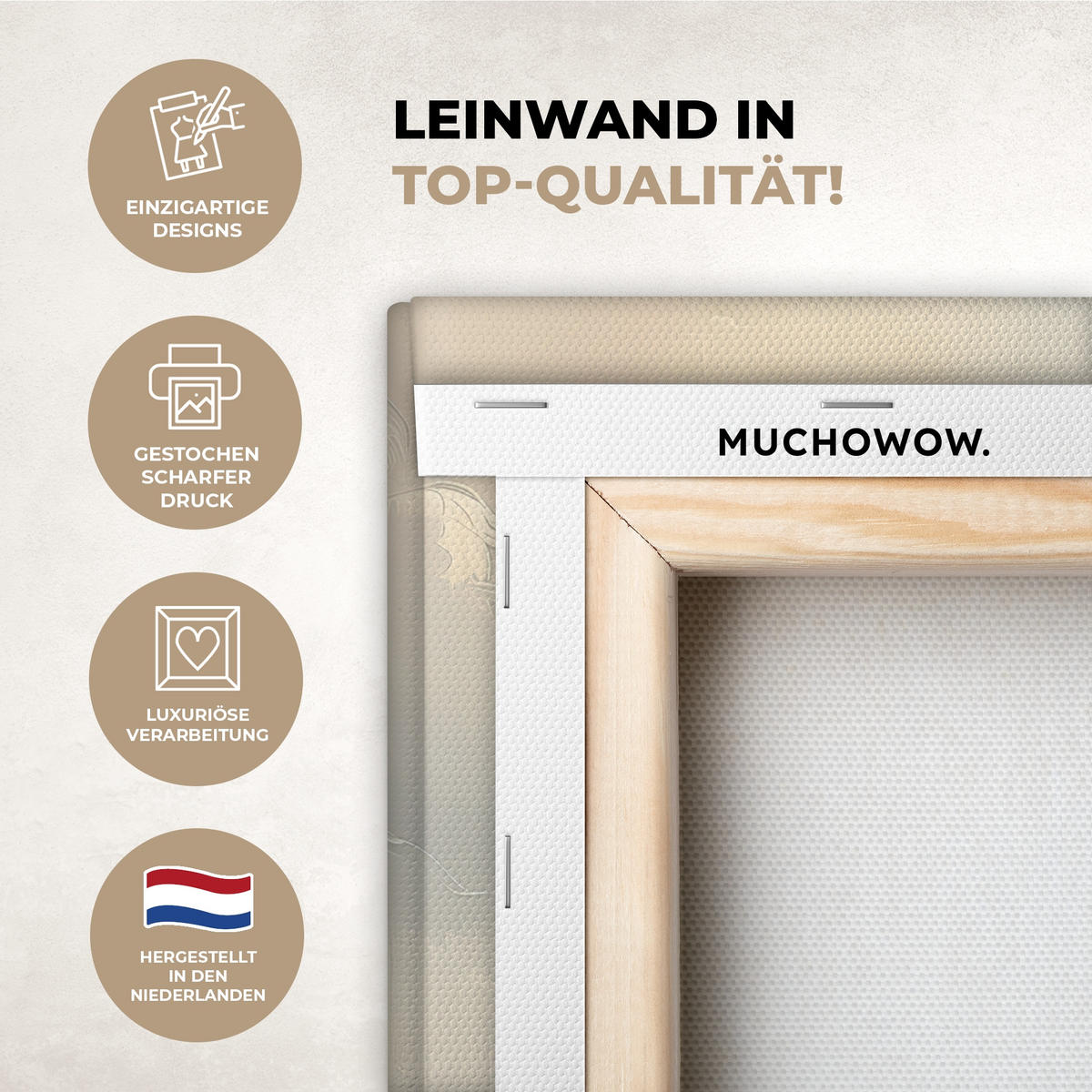 LEINWANDBILD Segelschiff - Meer - Bewölkt 20x20 cm - Creme, Textil (20/20cm) - MuchoWow