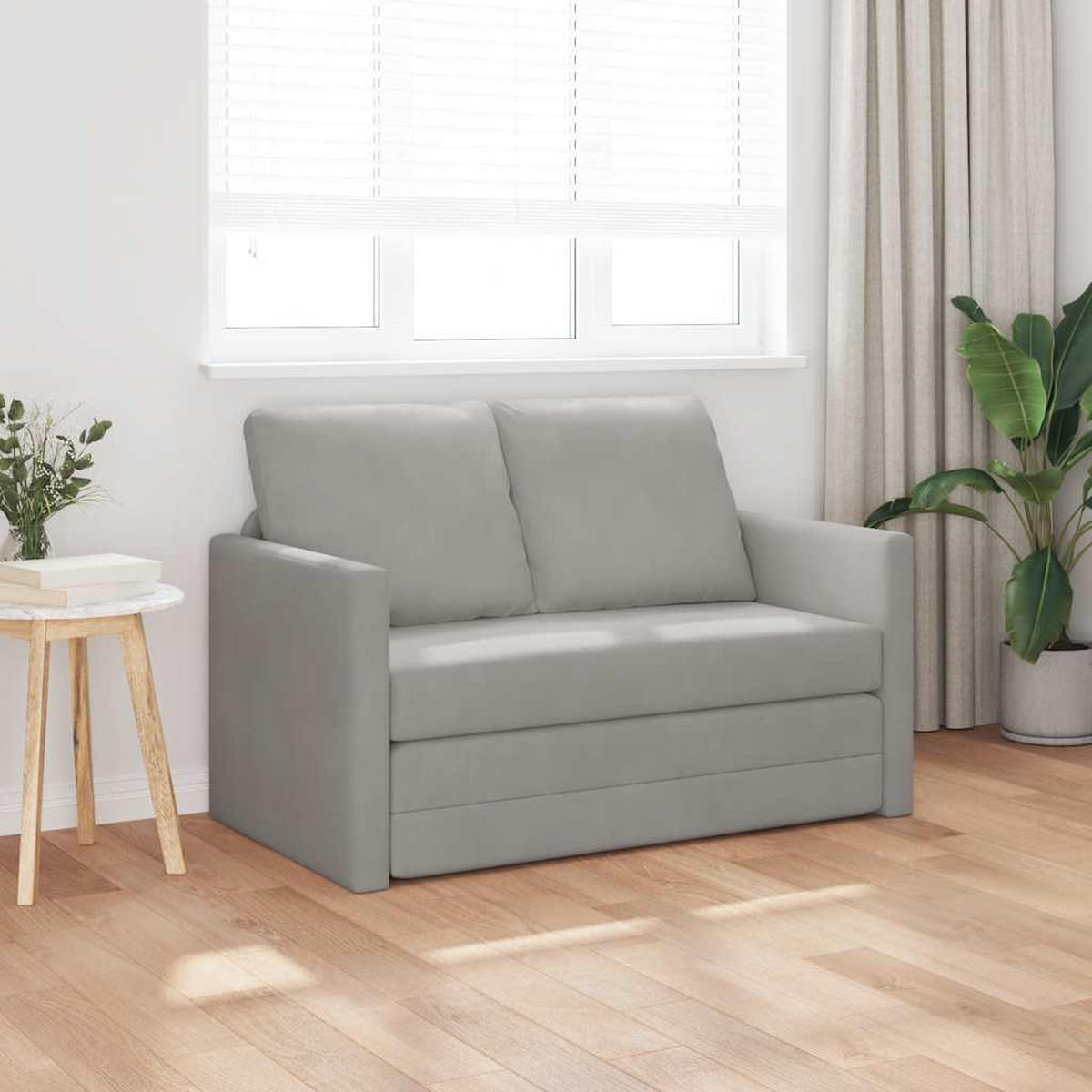 SCHLAFSOFA Brown - Hellgrau, Naturmaterialien (122/70/55cm) - Nettlife