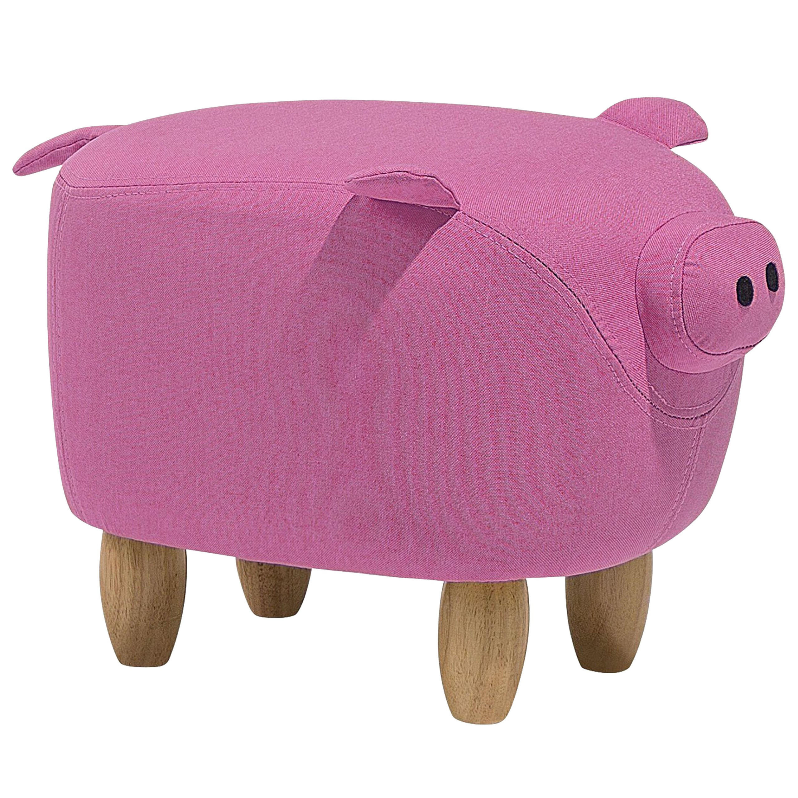 HOCKER Piggy 32/50/35 cm - Pink, Kunststoff/Textil (50/35/32cm) - Beliani