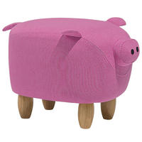 HOCKER Piggy 32/50/35 cm - Pink, Kunststoff/Textil (50/35/32cm) - Beliani