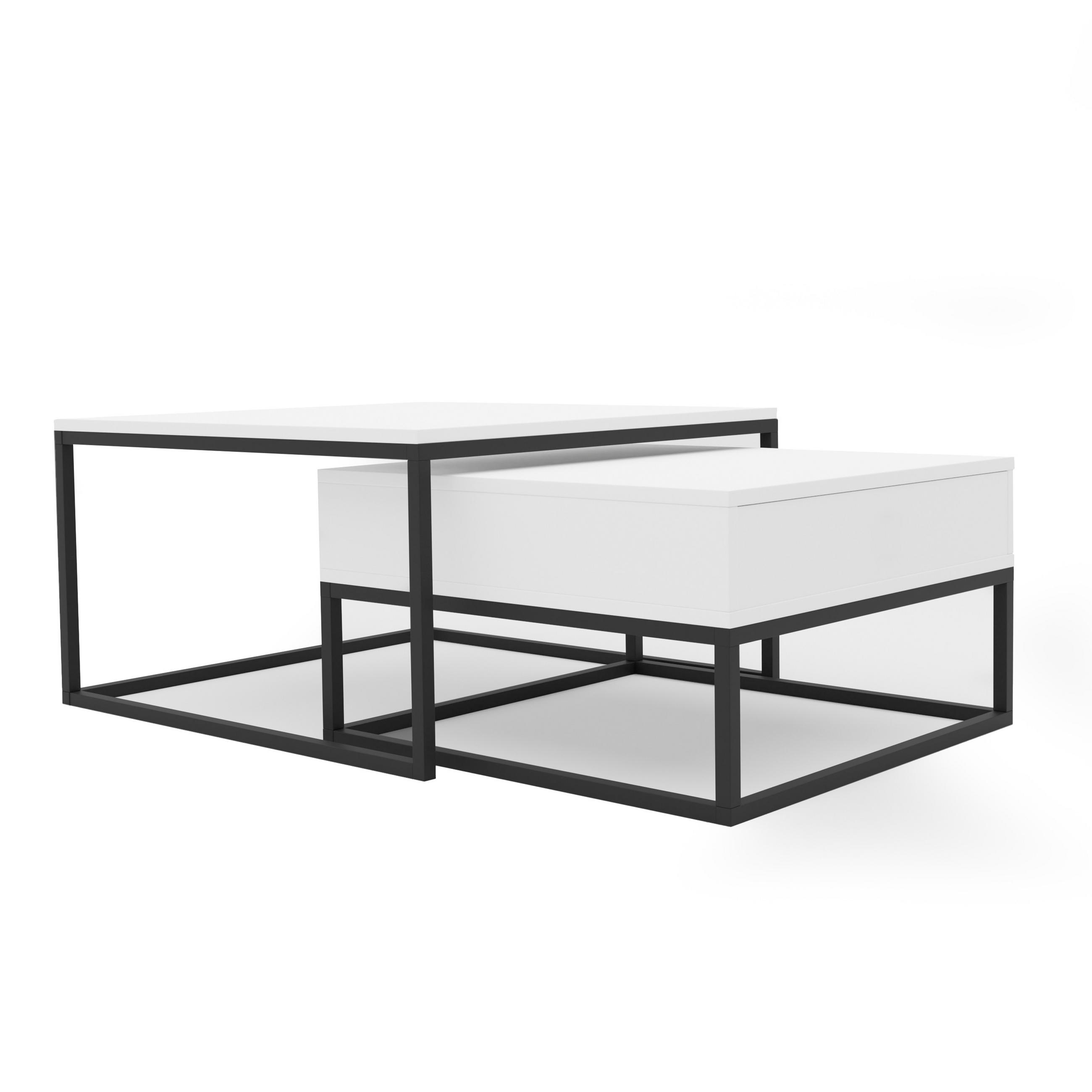 Idohome Couchtisch Weiß 70x42x70 cm