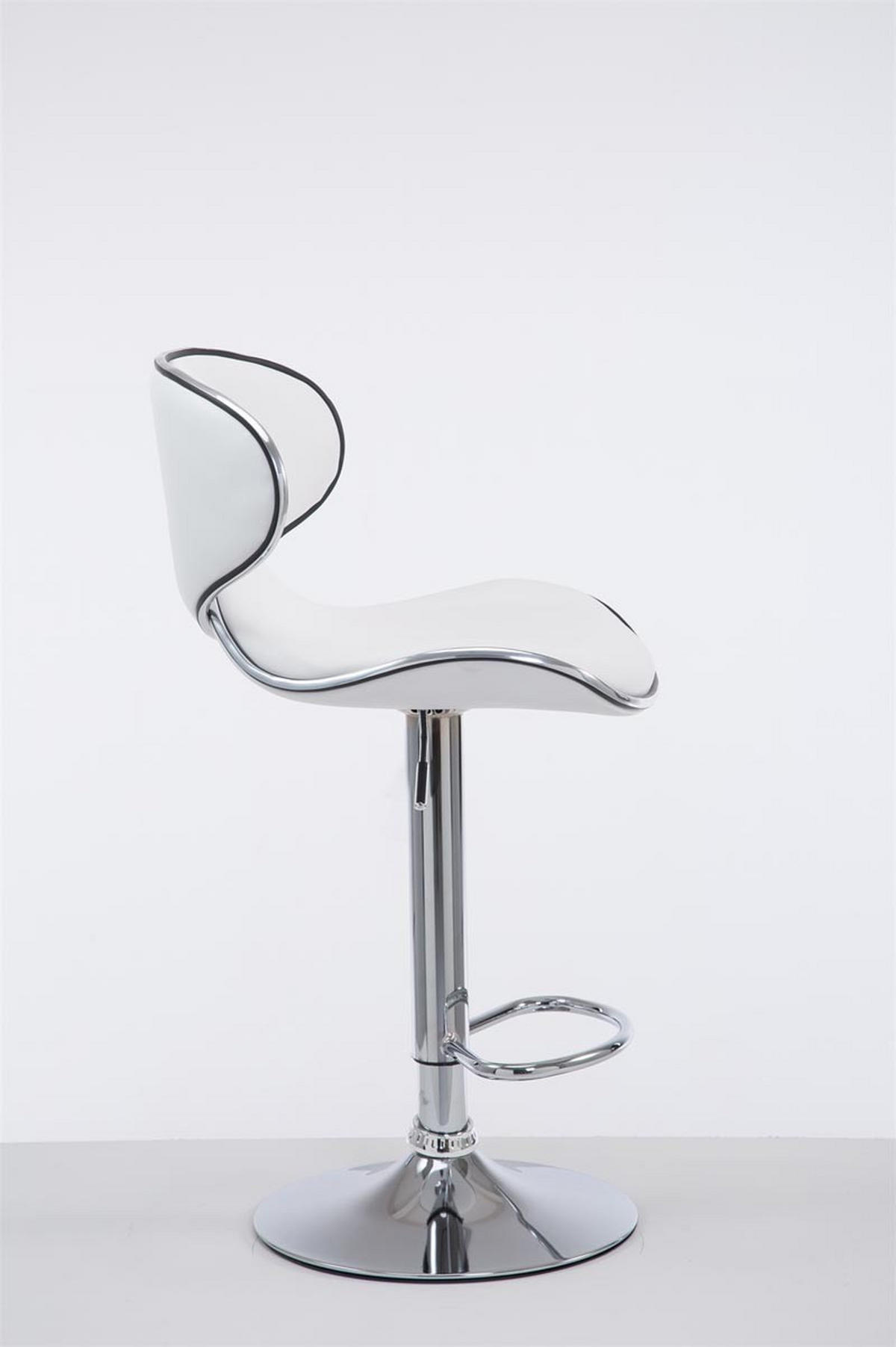 BARHOCKER Las Vegas V2 Kunstleder 88-108 cm weiß - Weiß, Leder (46/88/49cm) - furnicato