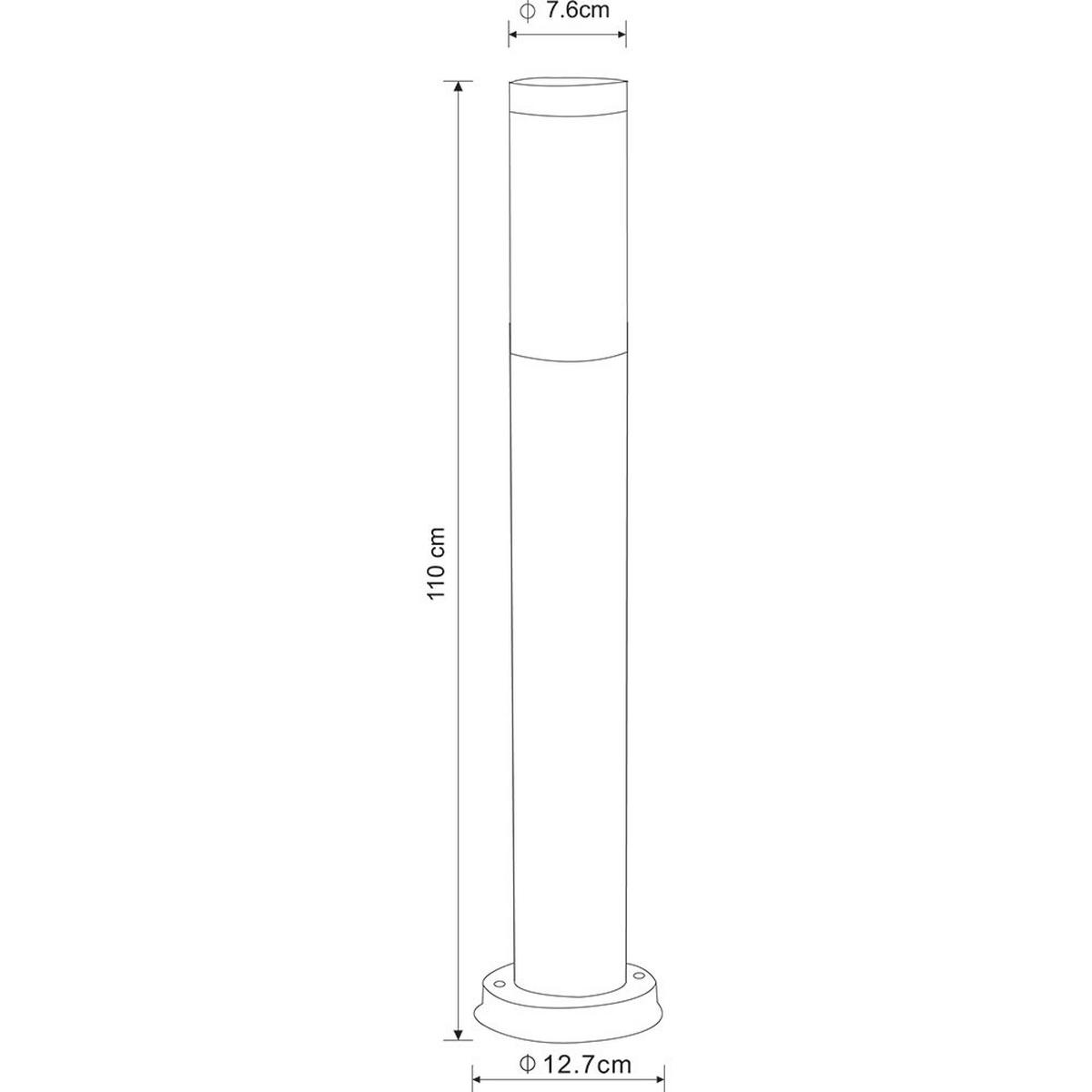 LED STEHLEUCHTE Edelstahl Anthrazit 2er Set - Anthrazit, Metall (12.7/12.7/110cm) - Globo Lighting