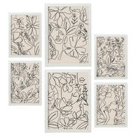 POSTER Set Mit 6 Ruffenrahmen 2 Zusammenfassung A3 & A4 Weißer Rahmen - Weiß, Papier (29/3cm) - Nacnic