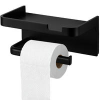 TOILETTENPAPIERHALTER, Schwarz - Schwarz, Metall (5/8/10cm) - KRUMAD