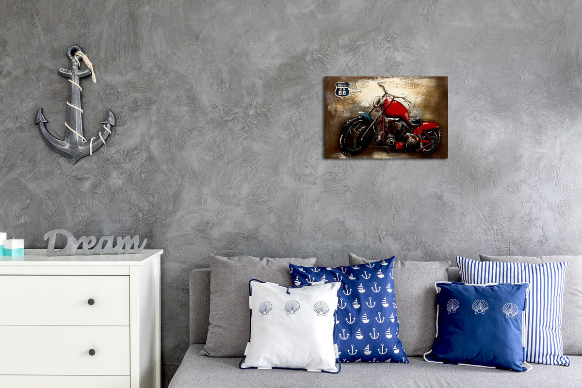 METALLBILD Rot 60/40 cm - Rot/Braun, Metall (2.04/40cm) - KUNSTLOFT