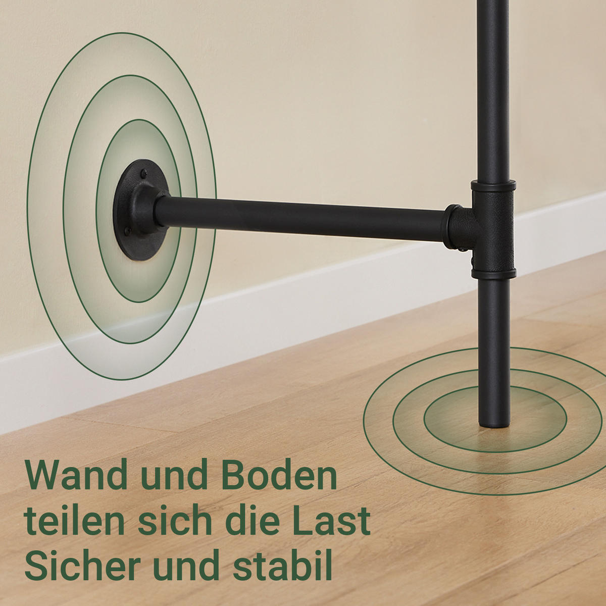 KLEIDERSTÄNDER Industrial Schwarz - Schwarz, Kunststoff (168/220/46cm) - SoBuy