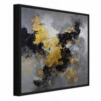 BILDER mit Rahmen Abstraktion Marmor Schwarz 50x50 cm - Multicolor, Metall (50/50cm) - Wallarena