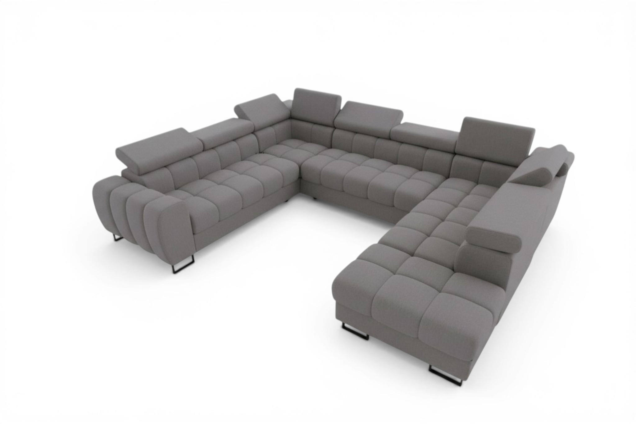 WOHNLANDSCHAFT Bastien Xl - Dunkelgrau, Holzwerkstoff/Textil (350/95/265cm) - Fun Möbel