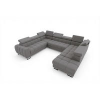 WOHNLANDSCHAFT Bastien Xl - Dunkelgrau, Holzwerkstoff/Textil (350/95/265cm) - Fun Möbel