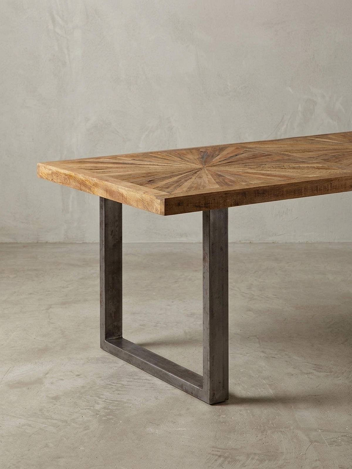 ESSTISCH Massivholz Edelstahlbeine Rustikal, Braun 180x90x76 cm - Anthrazit/Braun, Holz/Metall (90/180/76cm) - KADIMA DESIGN