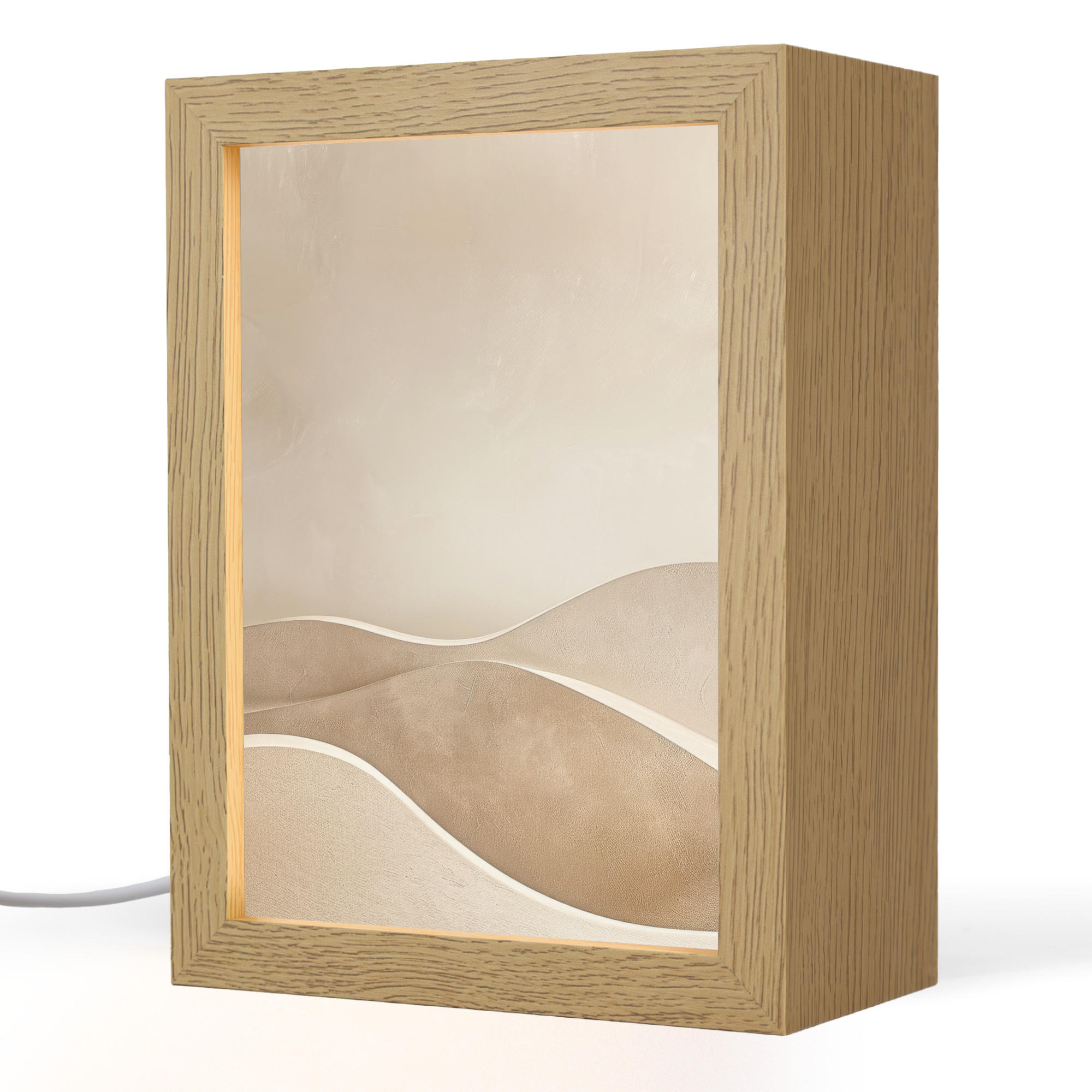 OnlyWow STOLNÍ LAMPA Béžová - Příroda - Abstraktní - Moderní 15x20 cm