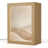 STOLNÍ LAMPA Béžová - Příroda - Abstraktní - Moderní 15x20 cm - šampaňská, kompozitní dřevo (8/15/20cm) - OnlyWow