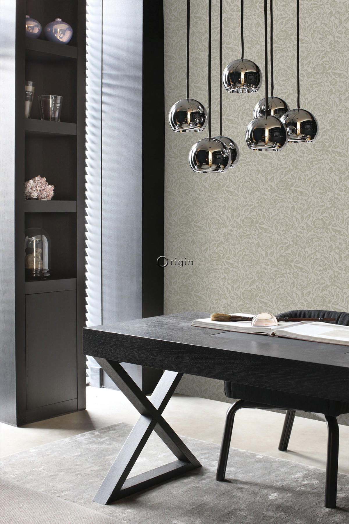 TAPETE Blumen 53 cm x 10.05 m - Braun, Papier (53/1000cm) - Origin Wallcoverings