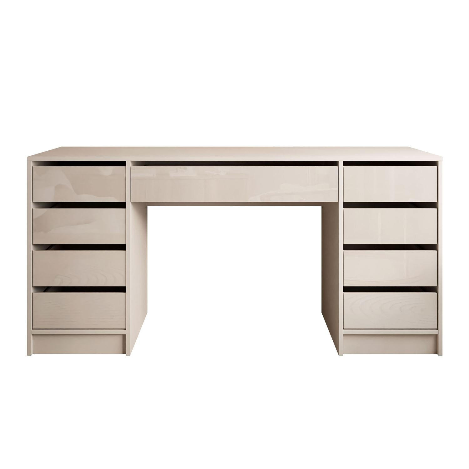 SCHREIBTISCH MADA DOUBLE mit Schubladen kaschmir - Kaschmir, Holzwerkstoff (55/152/75cm) - Lookway