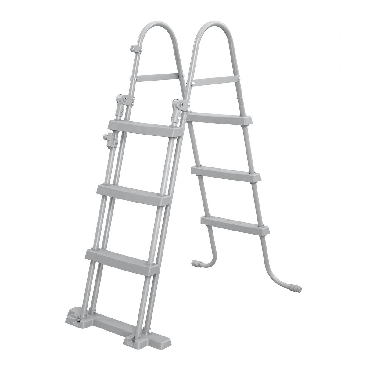 POOL Bestway 56620 Power Steel Frame Set in grau 427 x 250 x 100 cm mit Filterpumpe - Grau, Kunststoff/Metall (427/100/250cm)