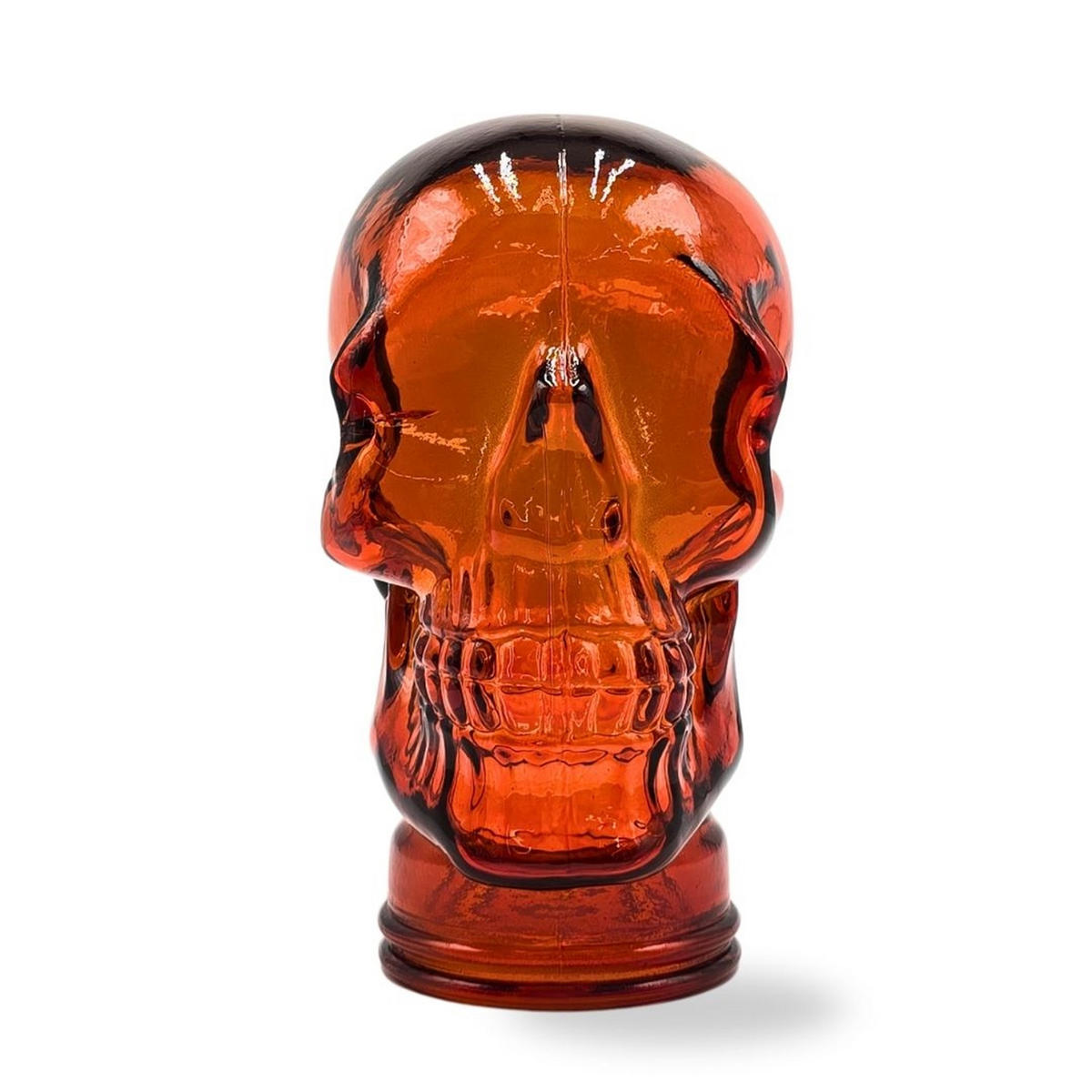 KOPFHÖRERSTÄNDER TOTENKOPF Glas T04 hot orange - Dunkelorange, Glas (19/26/19cm) - DESIGN DELIGHTS