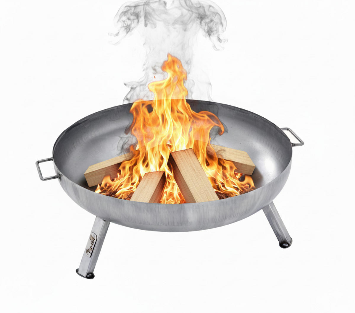 FEUERSCHALE Bombe Basic Ø 64,5 cm  robust aus Stahl - Grau, Metall (64.5/30/64.5cm) - The Favilla