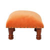 SAMT-HOCKER Mable, orange mit Holzbeinen, 40/40/25 cm - Orange, Textil (40/25/40cm) - Homescapes