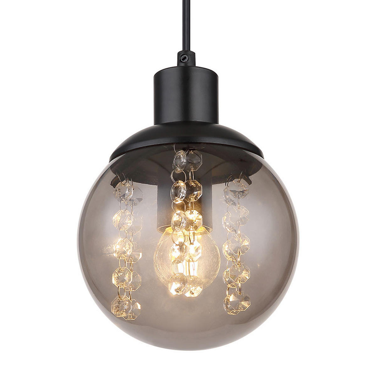 HÄNGELEUCHTE Richard Glas Schwarz 2er Set - Schwarz, Glas (15/15/150cm) - Globo Lighting