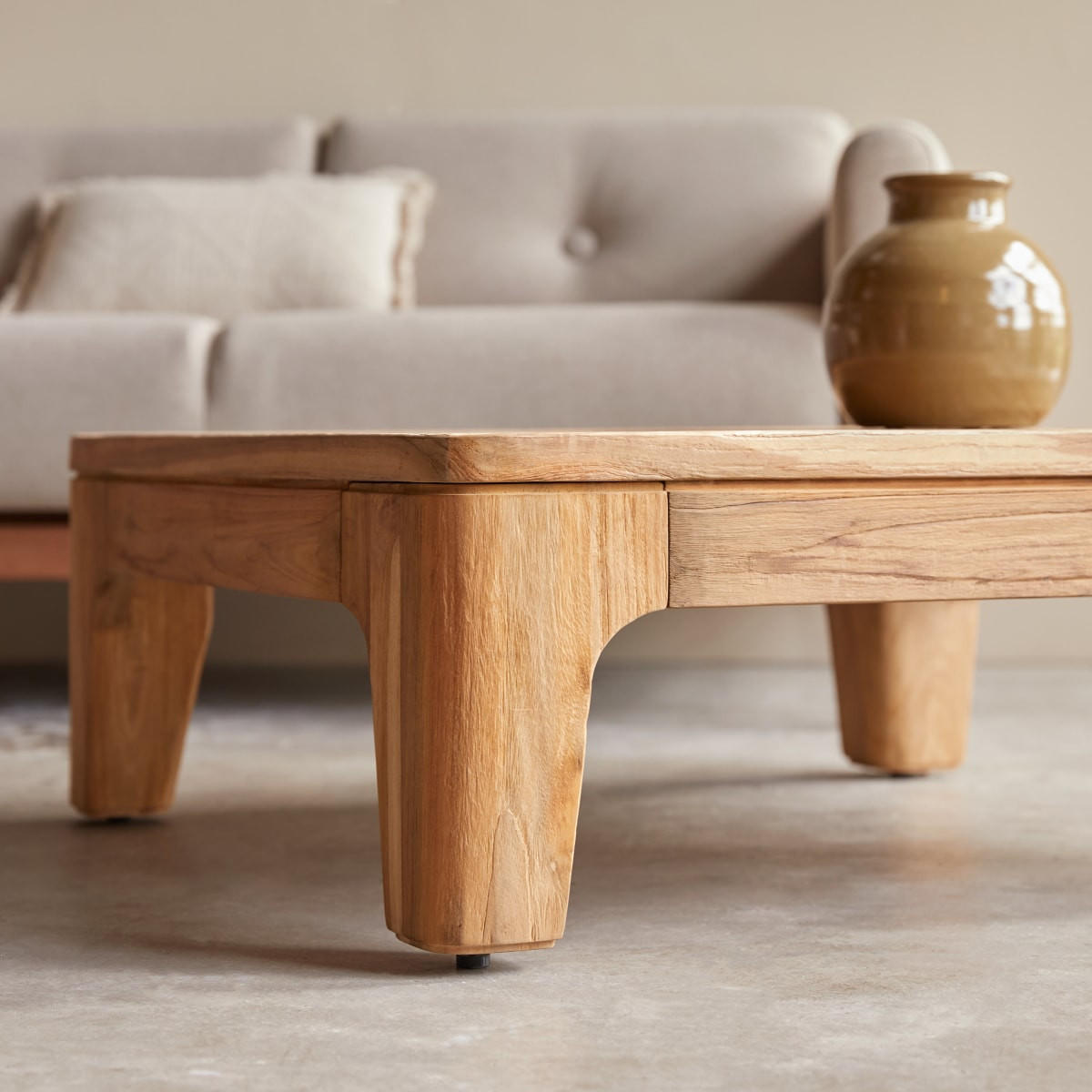 COUCHTISCH Ruth Natur aus Teak - Naturfarben, Holz (80/80/30cm) - Tikamoon