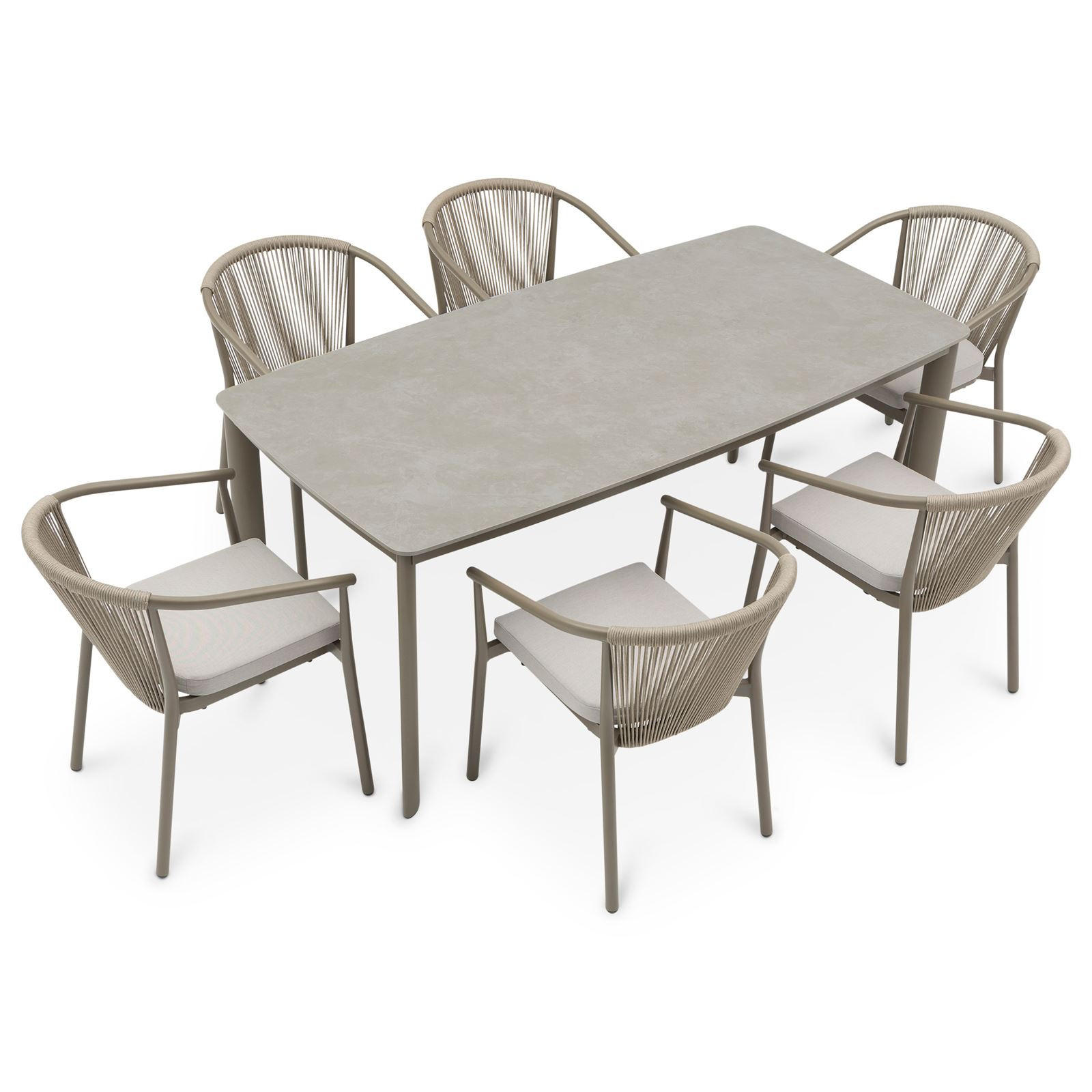 GARTENMÖBELSET TAVALO - Champagner, Textil/Metall - IDIMEX