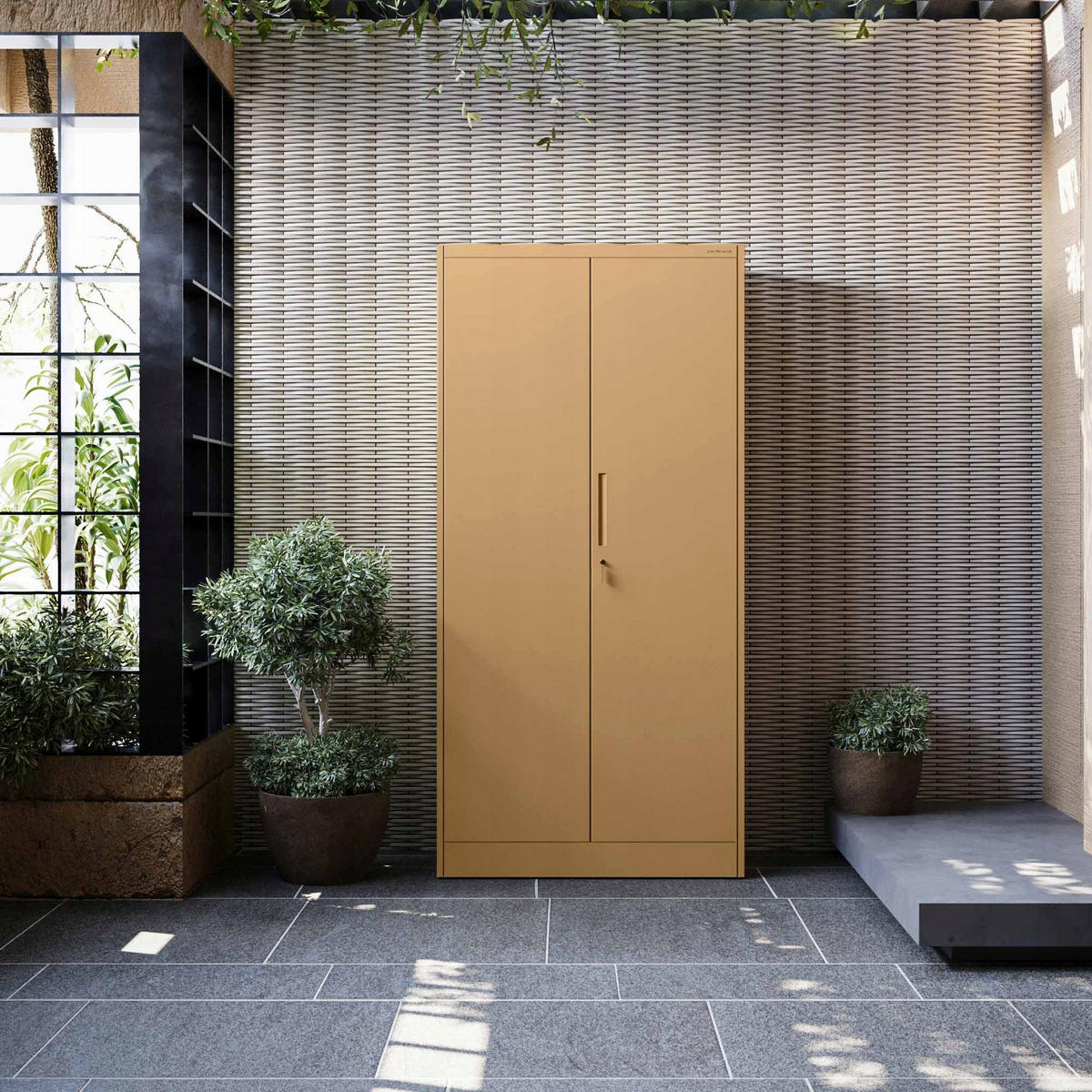 MEHRZWECKSCHRANK DAWID - Beige, Metall (90/185/45cm) - Jan Nowak