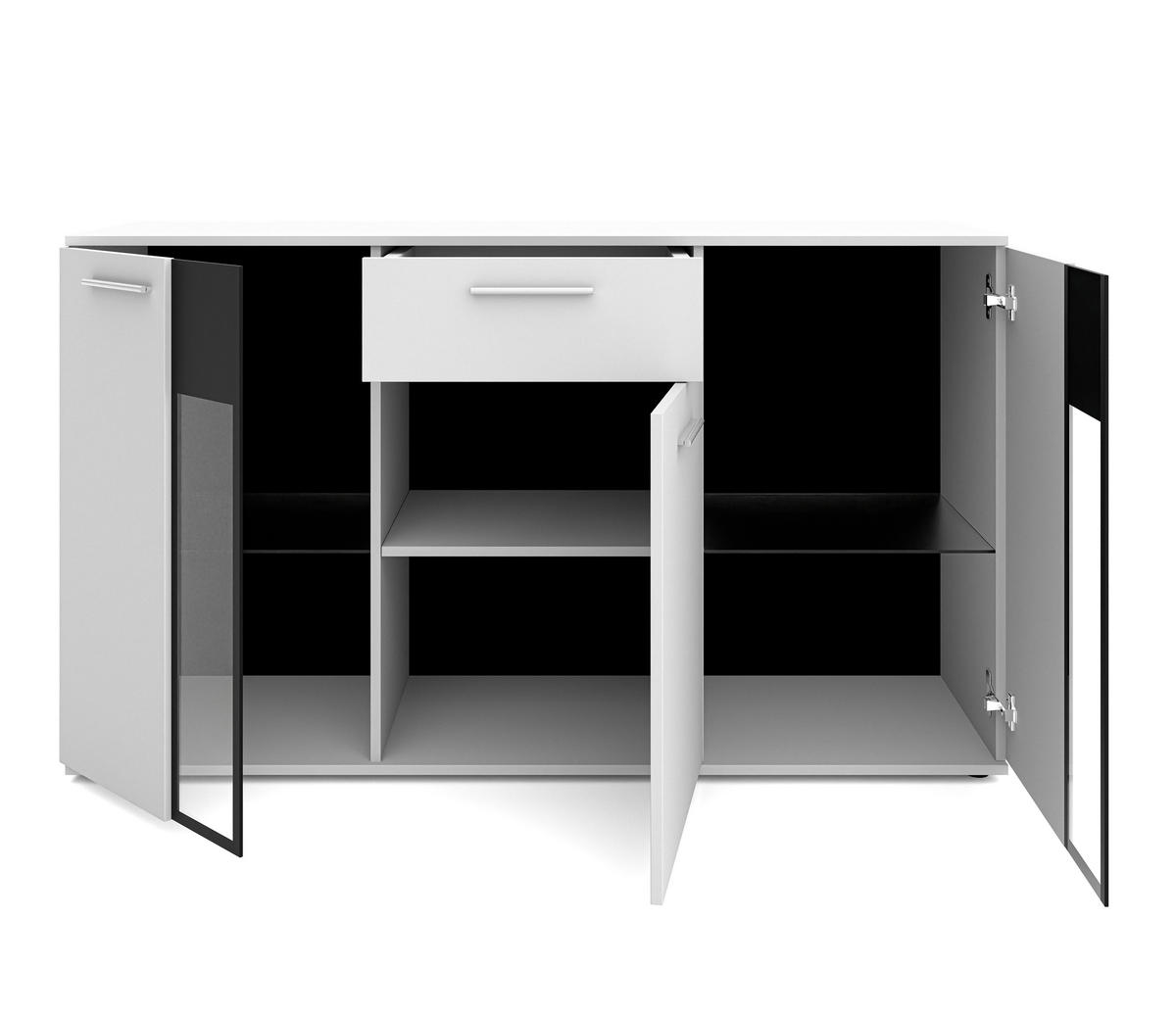 SIDEBOARD Formilo Weiß Matt 140,4/80/40,2 cm – Kommode mit Schublade - Weiß, Holzwerkstoff/Kunststoff (140/80/40cm) - AX Living