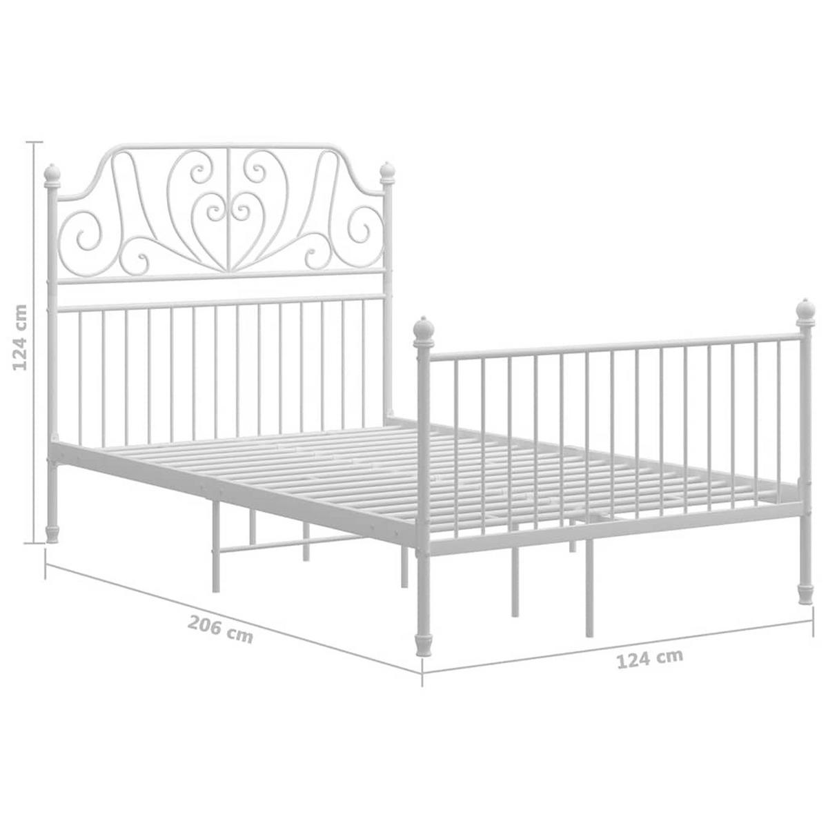 BETTGESTELL Weiss Metall 120/200 Cm - Weiß, Naturmaterialien (120/200cm) - vidaXL