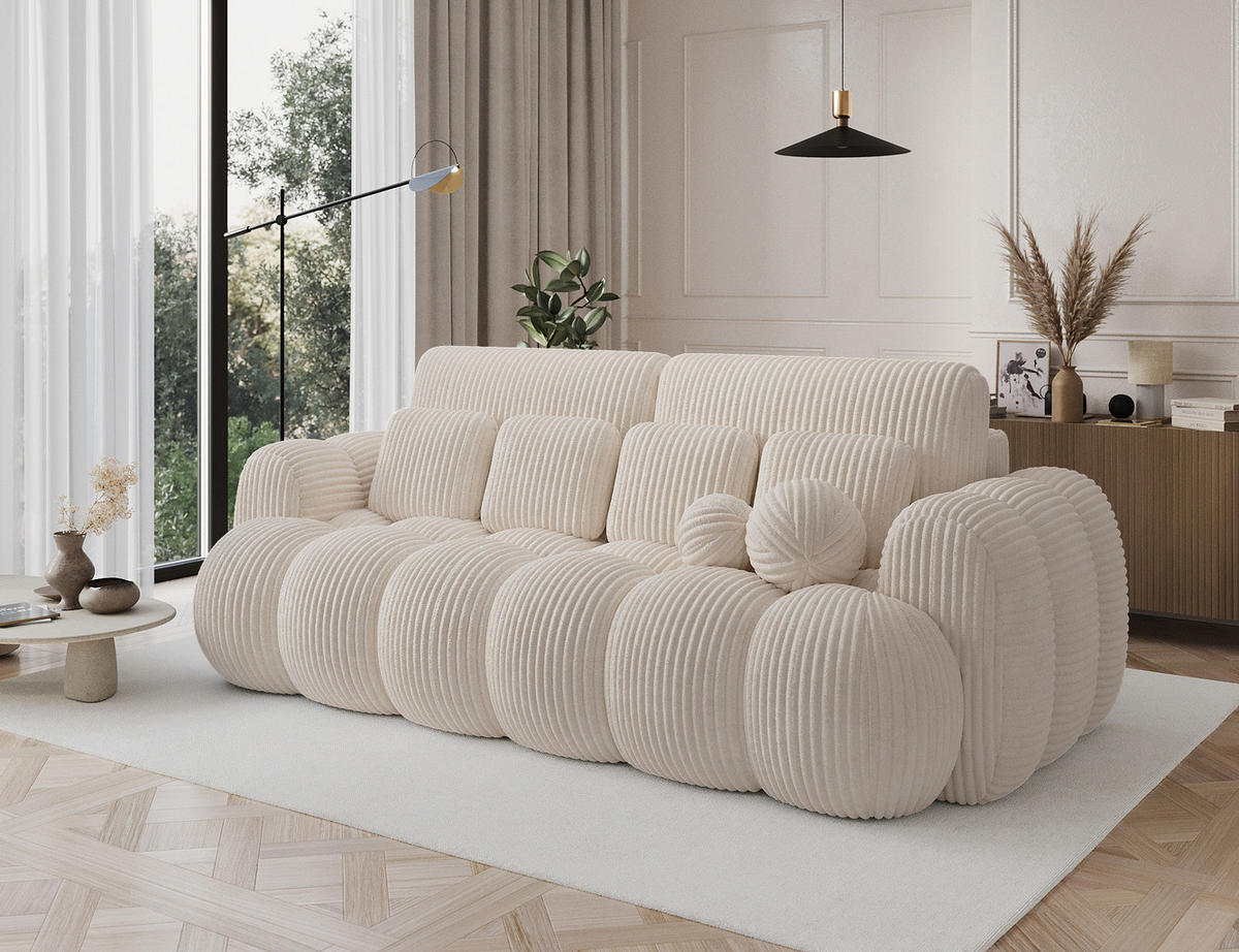 SOFA Elvento - Creme (Modullo 01) - Creme, Holzwerkstoff (256/105/119cm) - Möblo