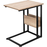 BEISTELLTISCH 55x36x59,5cm(BxTxH), Hell Eiche - Eichefarben/Schwarz, Holzwerkstoff/Metall (36/55/59.5cm) - Woltu