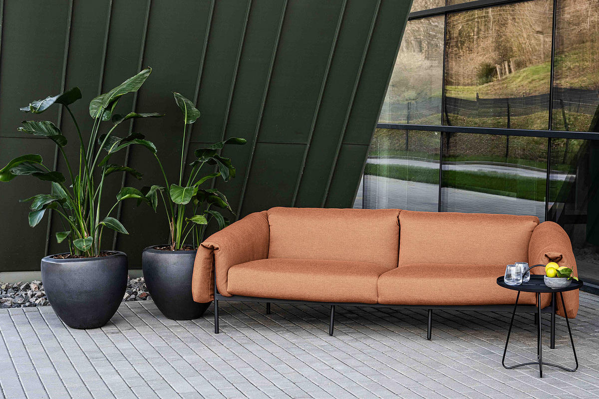 3-SITZER OUTDOOR-SOFA - Rosa, Textil/Metall (224/70/98cm) - home24