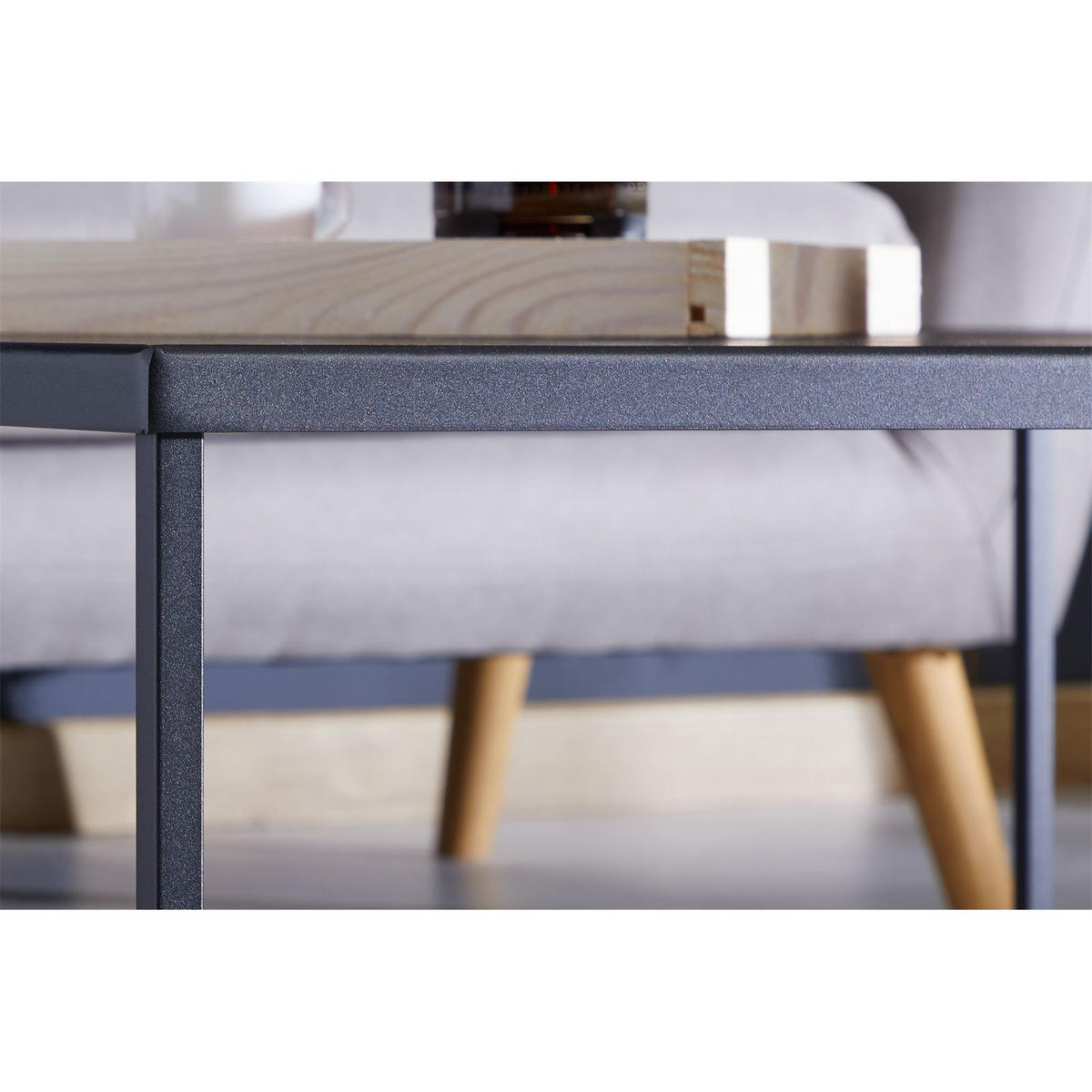 COUCHTISCH HILAR - Schwarz, Metall (80/80/35cm) - IDIMEX