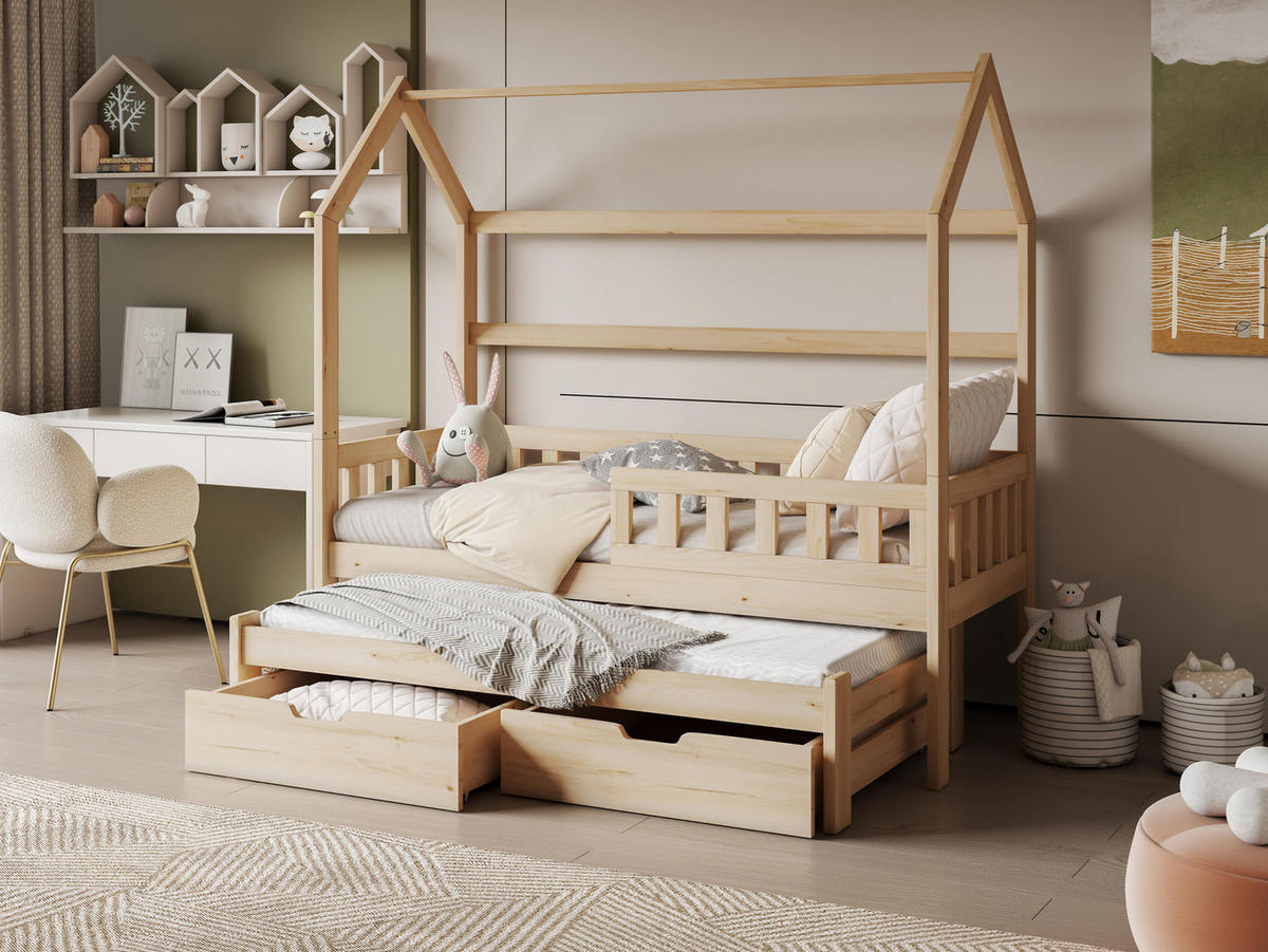 HAUSBETT Tymon II - Kieferfarben, Holz (80/180cm) - MIRJAN24