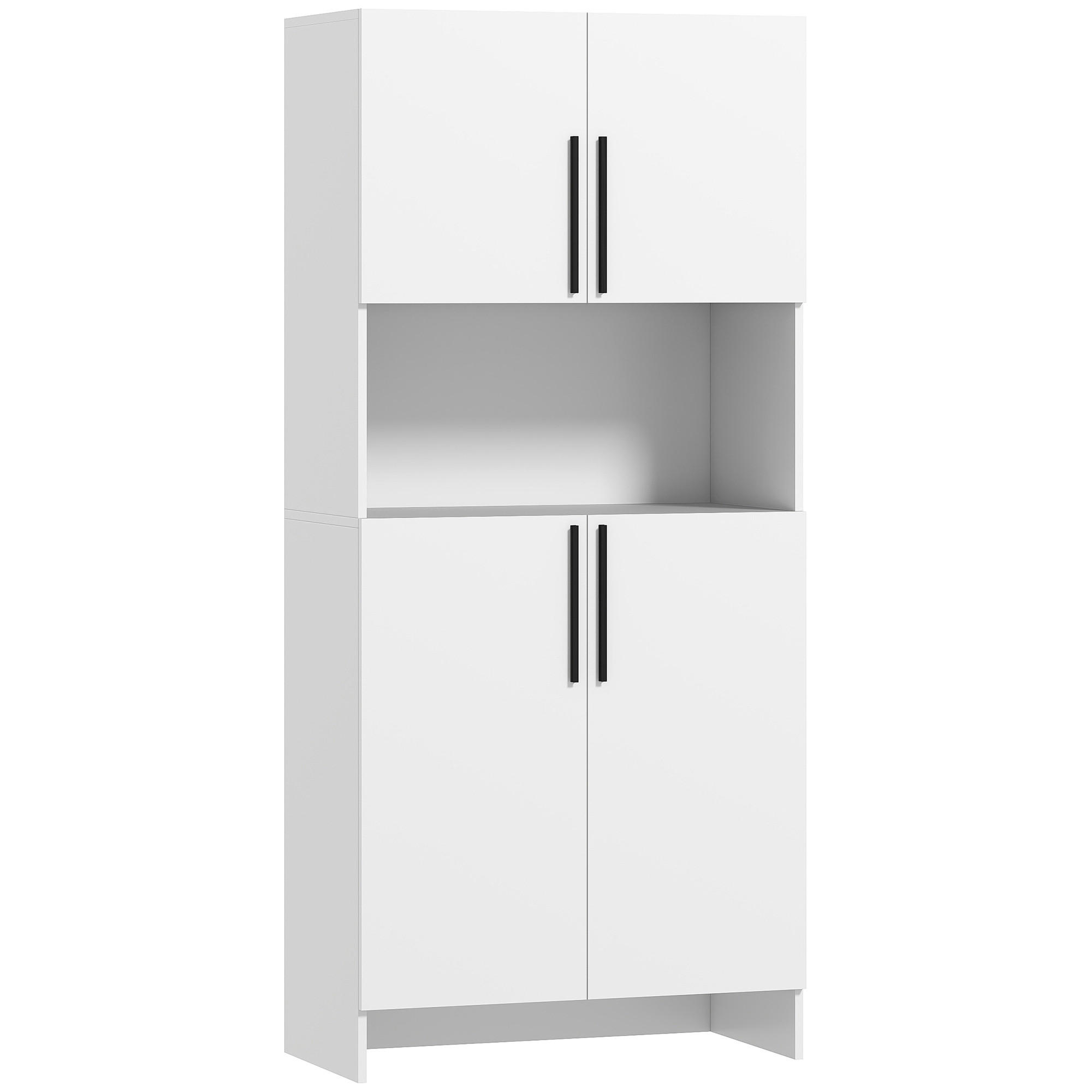 KÜCHENSCHRANK Spanlatte 79/40/175 cm Weiß - Weiß, Holzwerkstoff (40/175/79cm) - HOMCOM