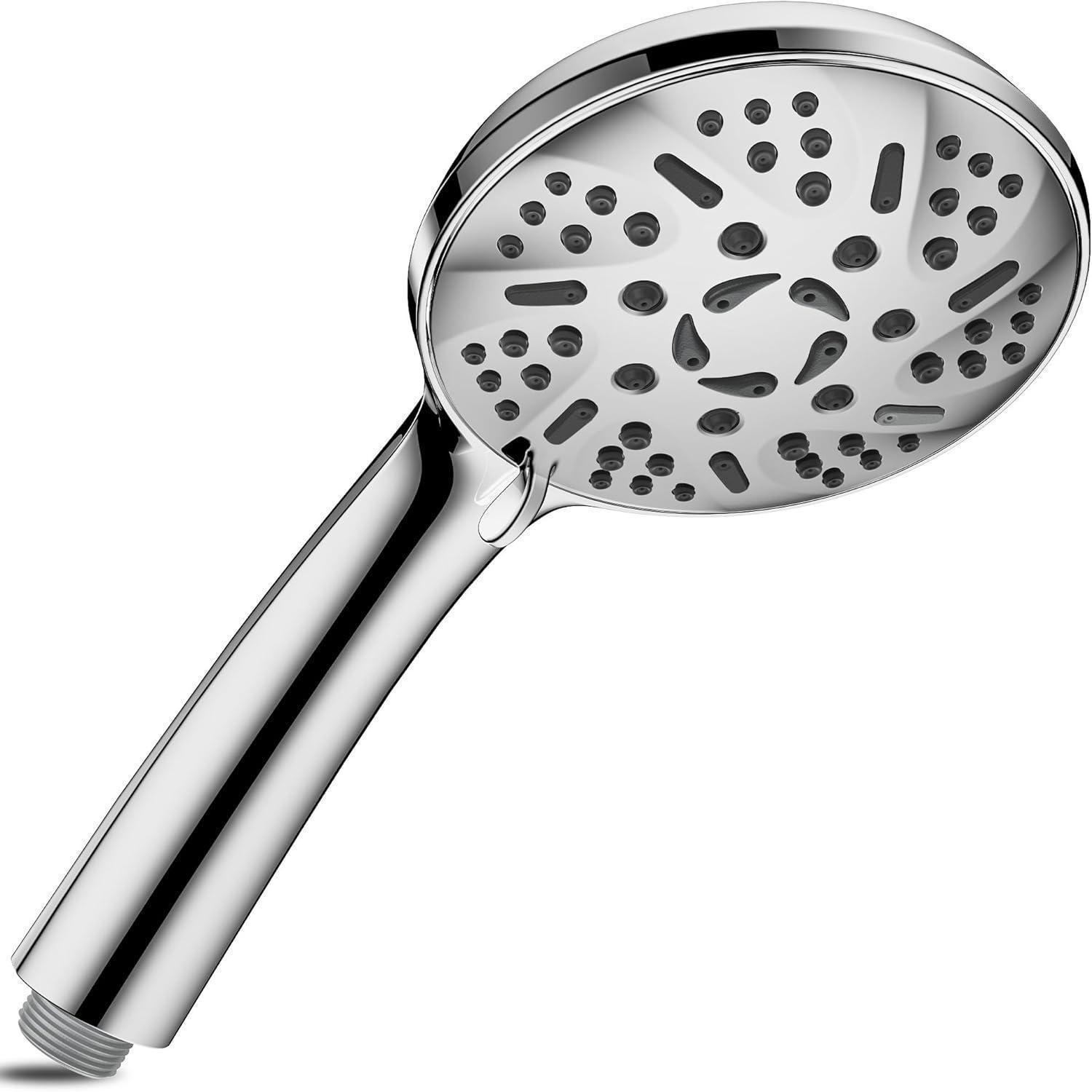 DUSCHKOPF Wassersparend 9 Strahlarten Hochdruck Verchromt - Silberfarben, Metall (12/12.7/25cm)
