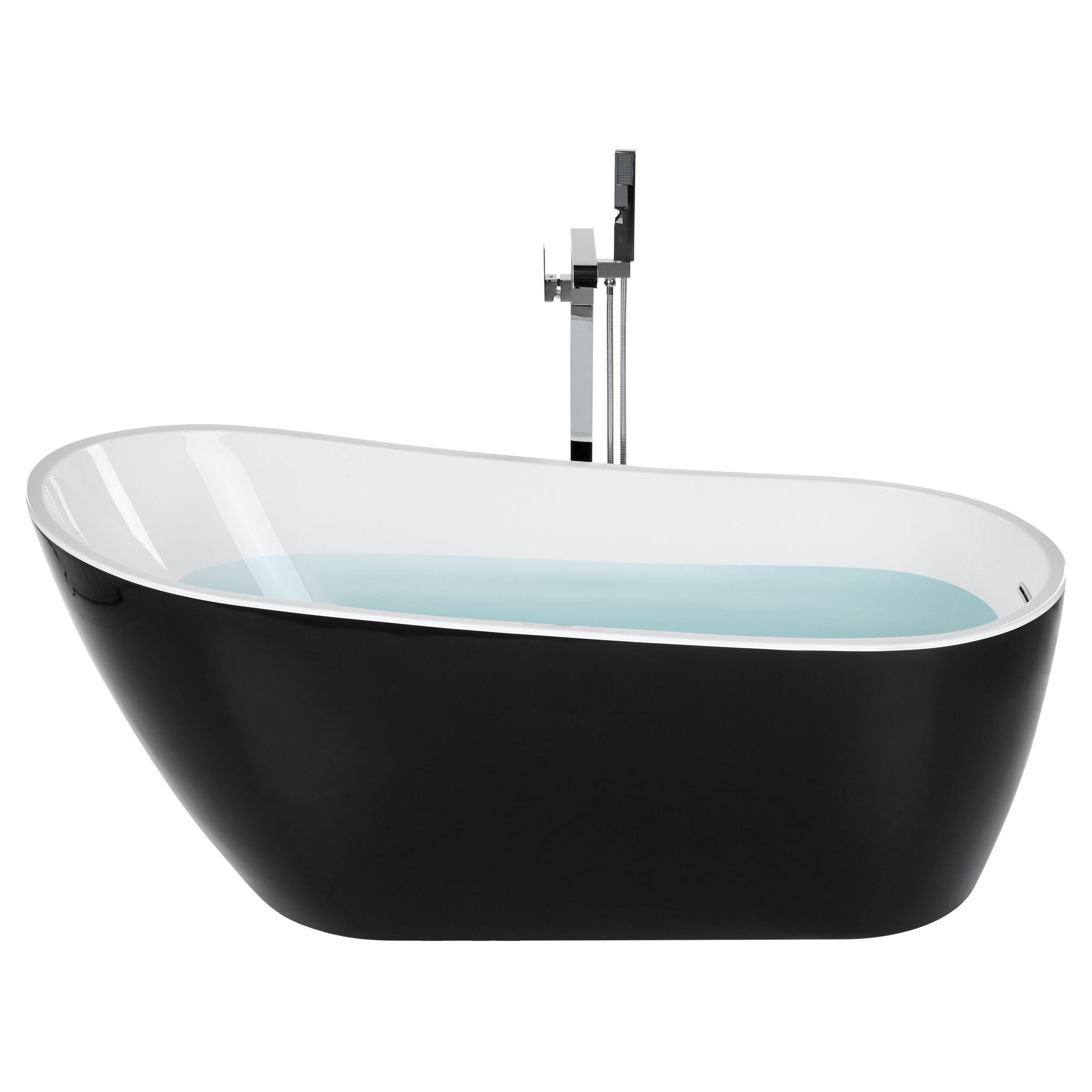 BADEWANNE FREISTEHEND 78x170x72 cm schwarz Solarte - Schwarz, Kunststoff (78/72/170cm) - Beliani