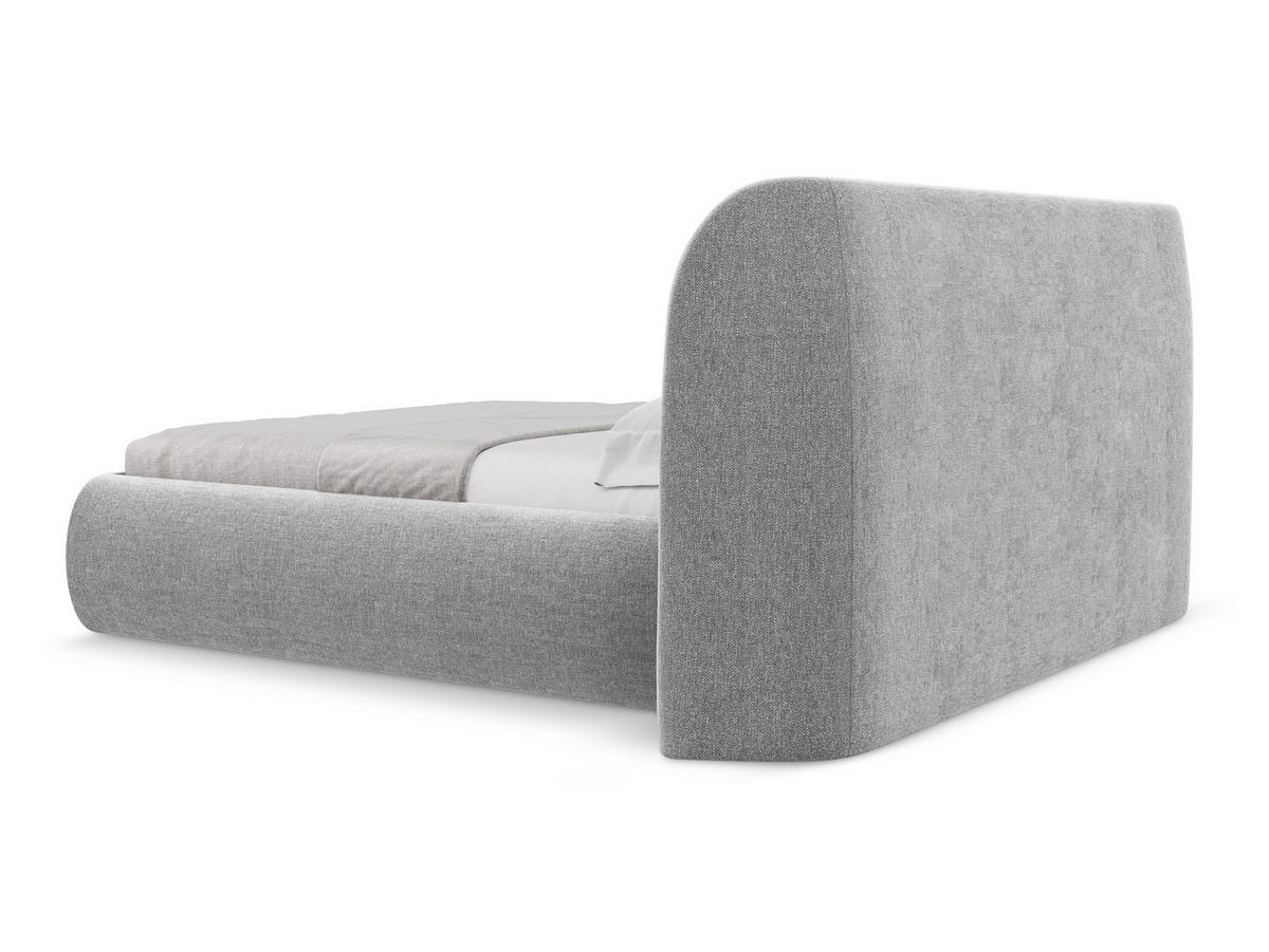 POLSTERBETT mit Bettkasten und Lattenrost 230x215 Grau - Hellgrau/Schwarz, Kunststoff/Textil (180/200cm) - Makamii